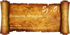 Szenczy Orsolya névjegykártya