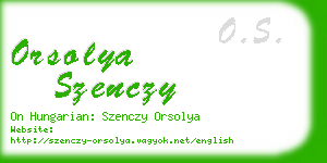 orsolya szenczy business card